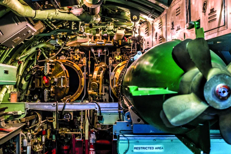 Aft torpedo room of the Growler