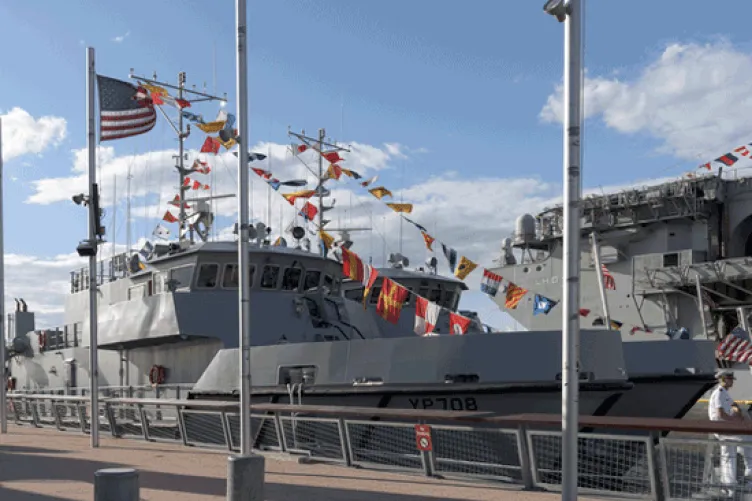 Photo by Reiss Photography of yard patrol craft docked at pier 86