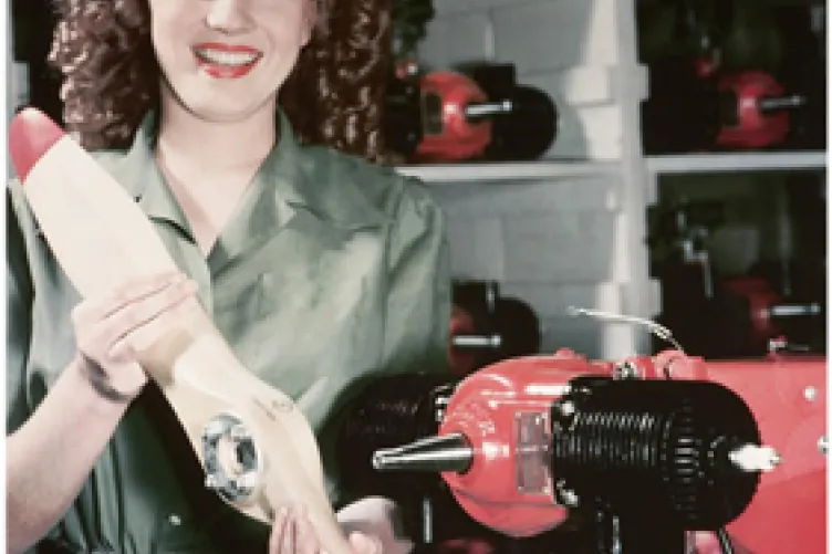 Marilyn Monroe, shown here at the Radioplane Company, before she became a film star.