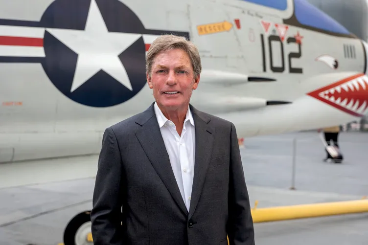 Photo of Kenneth Fisher on Intrepid's flight deck.