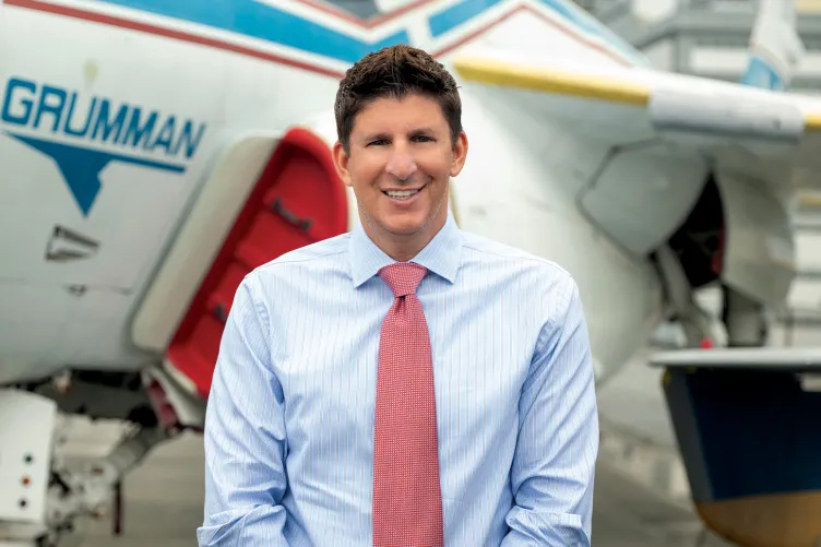 Photo of Michael Onysko on Intrepid's flight deck.