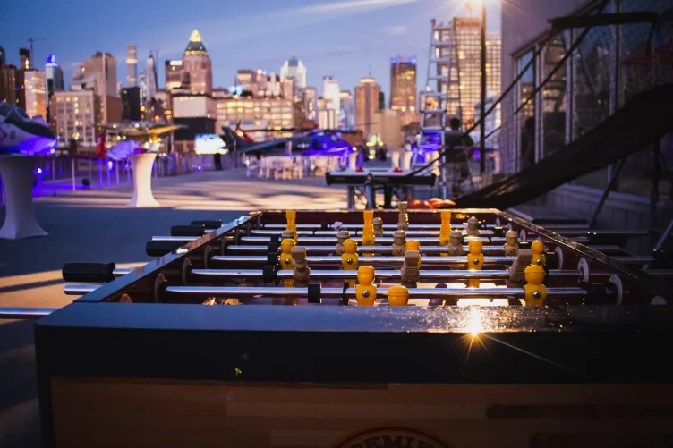 Evening Flight Deck reception with foosball game