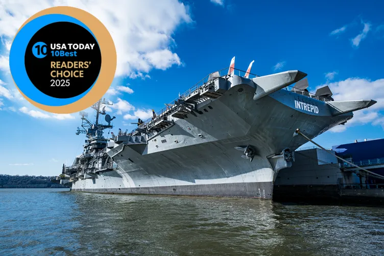 The USS Intrepid docked at pier 86