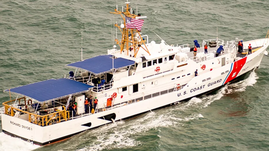 Photo by Auxiliarist Trey Clifton of the USCGC Richard Snyder cutter ship