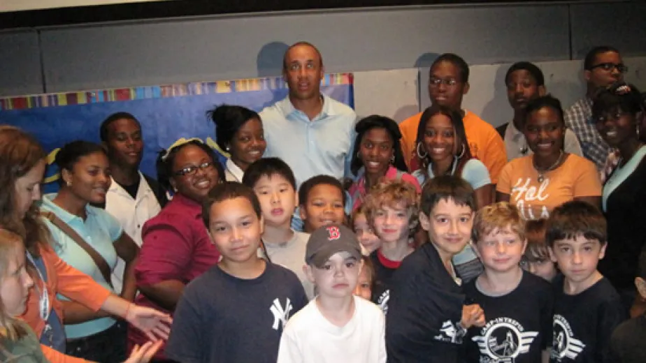 John Starks speaking at the intrepid