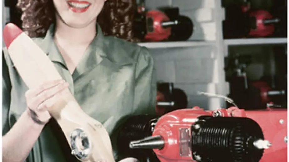 Marilyn Monroe, shown here at the Radioplane Company, before she became a film star.