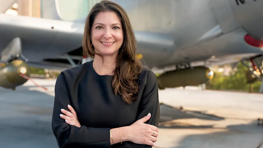 Photo of Alexis Marion on Intrepid's flight deck.